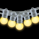 Outdoor light garland kit 10 meters + 10 LED bulbs E27 1W - Warm white