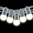 Outdoor light garland kit 10 meters + 10 LED bulbs E27 1W - Warm white