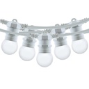 Outdoor light garland kit 10 meters + 10 LED bulbs E27 1W - Warm white