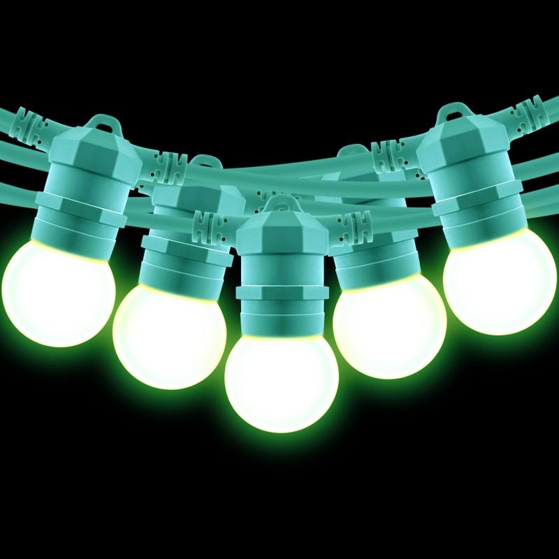 Outdoor light garland kit 10 meters + 10 LED bulbs E27 1W - Warm white