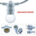 Outdoor light garland kit 10 meters + 10 LED bulbs E27 1W - Warm white