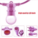 Outdoor light garland kit 10 meters + 10 LED bulbs E27 1W - Warm white