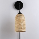 Wicker wall sconce with plug "Frida" E27
