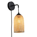 Wicker wall sconce with plug "Frida" E27