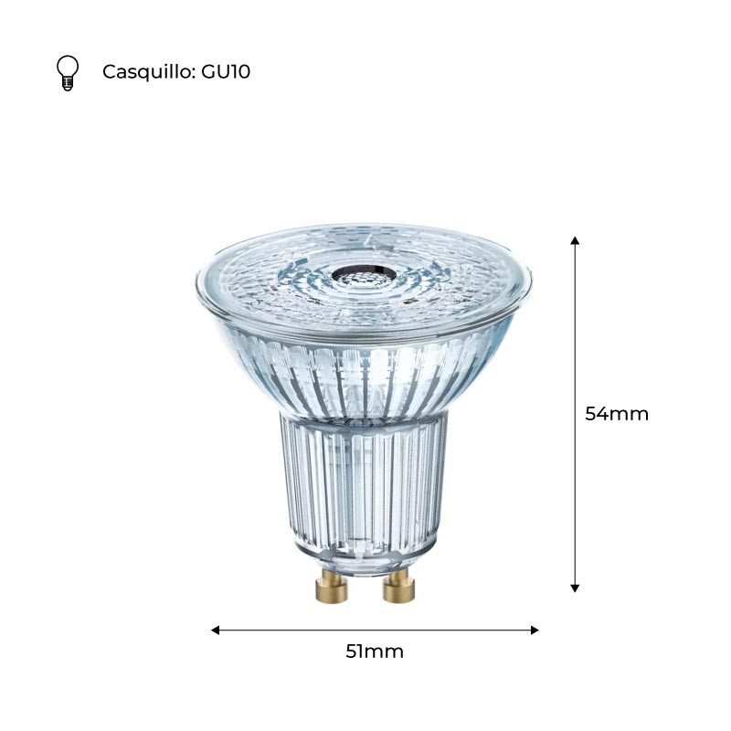 PARATHOM DIM PAR16 PAR16 50 GU10 36° 4.5W 4000K bulb