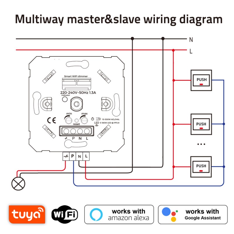 Smart WIFI Dimmer 200W On/Off Function