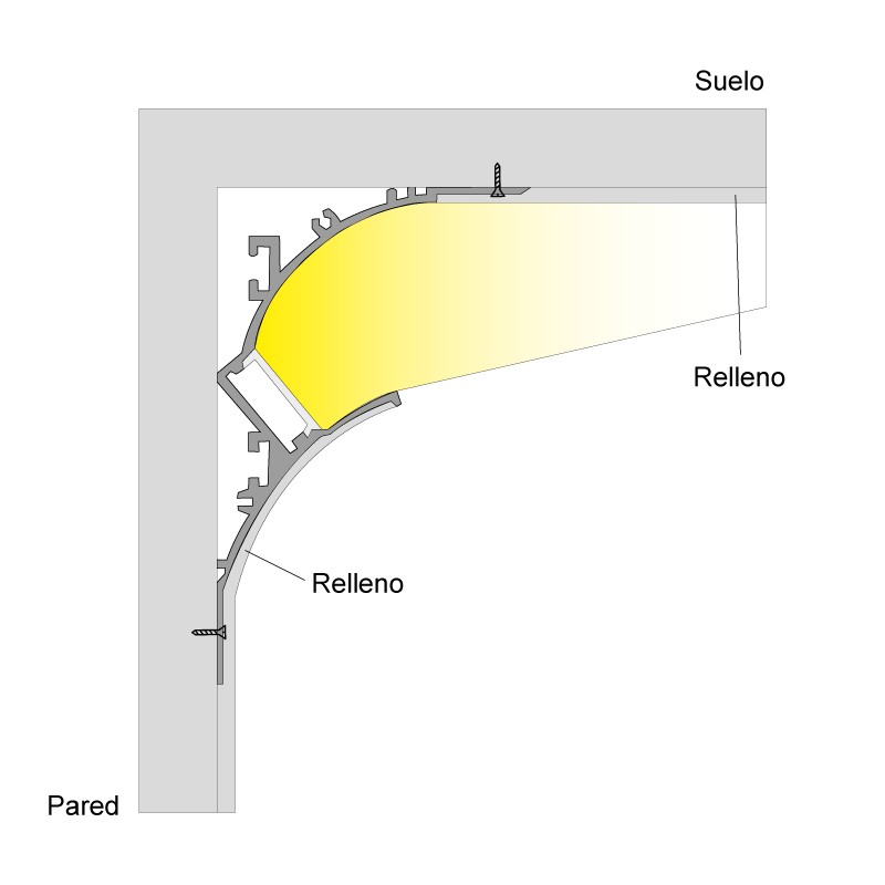 Aluminum profile for LED strip wall washer 66x120mm (2m)