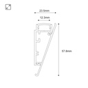 Aluminum profile surface - LED strip ≤ 12mm - 23.5x57.8mm - 2 meters