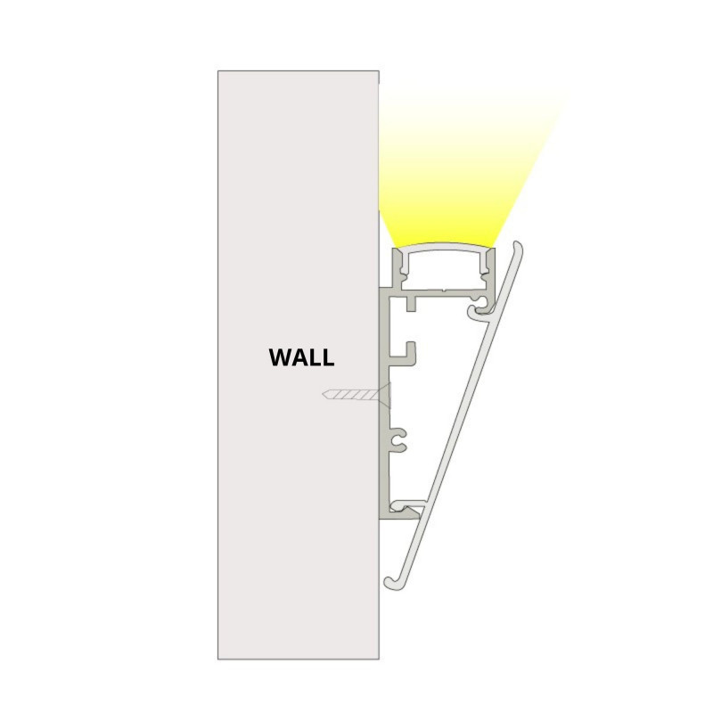 Aluminum profile surface - LED strip ≤ 12mm - 23.5x57.8mm - 2 meters