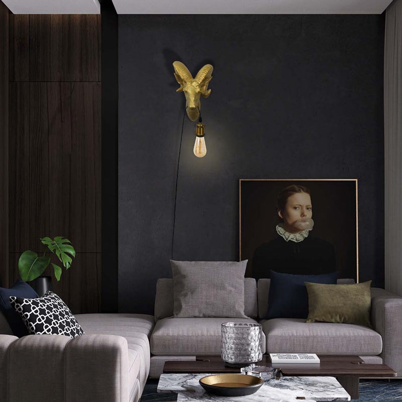 Capris" Golden Muflon Wall Lamp E27
