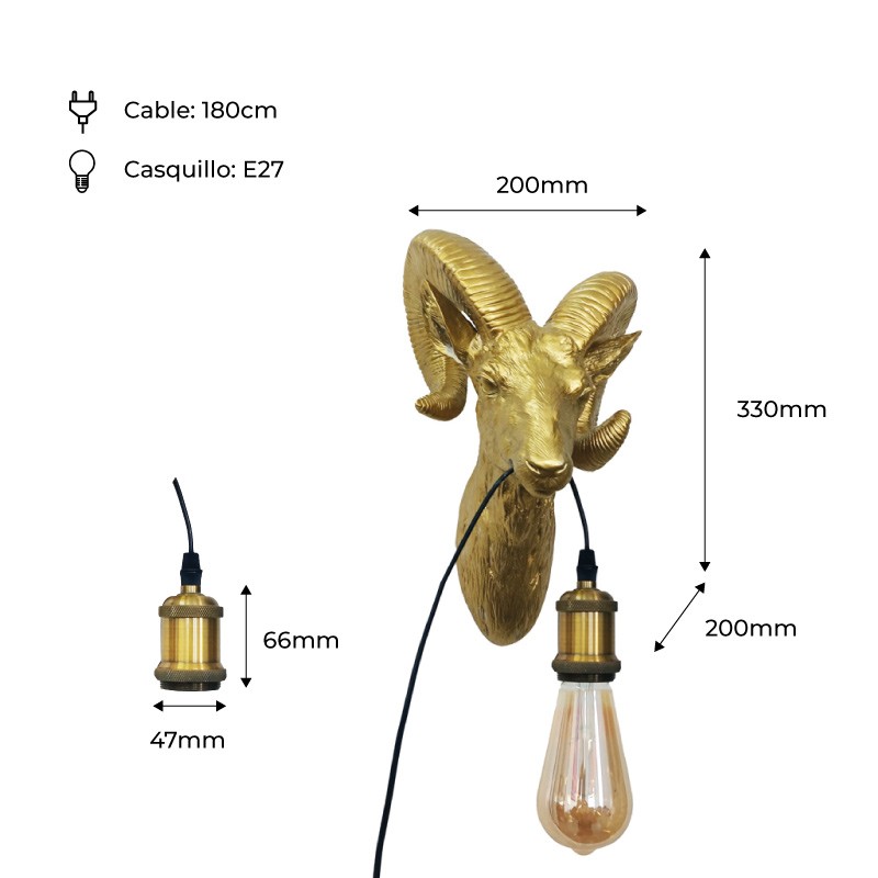 Capris" Golden Muflon Wall Lamp E27