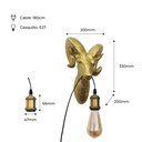 Capris" Golden Muflon Wall Lamp E27