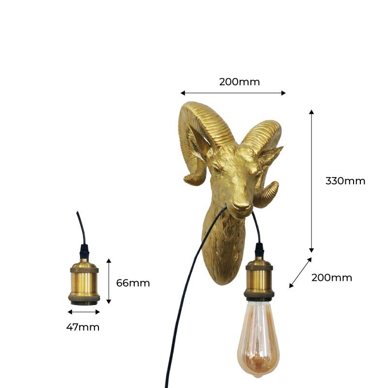Capris" Golden Muflon Wall Lamp E27