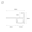 Step integration profile for LED strip up to 12 mm