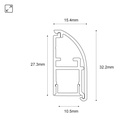 Aluminum profile for LED strip 15.4x32.2mm (2m)