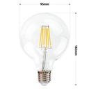 E27 G95 LED filament bulb - 8W