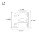 Metal mounting clip for aluminium double LED strip profile BPERFALP196