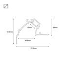 LED strip profile integration / corner trimless - Washer effect - 59 x 72mm - With diffuser - 2 meters