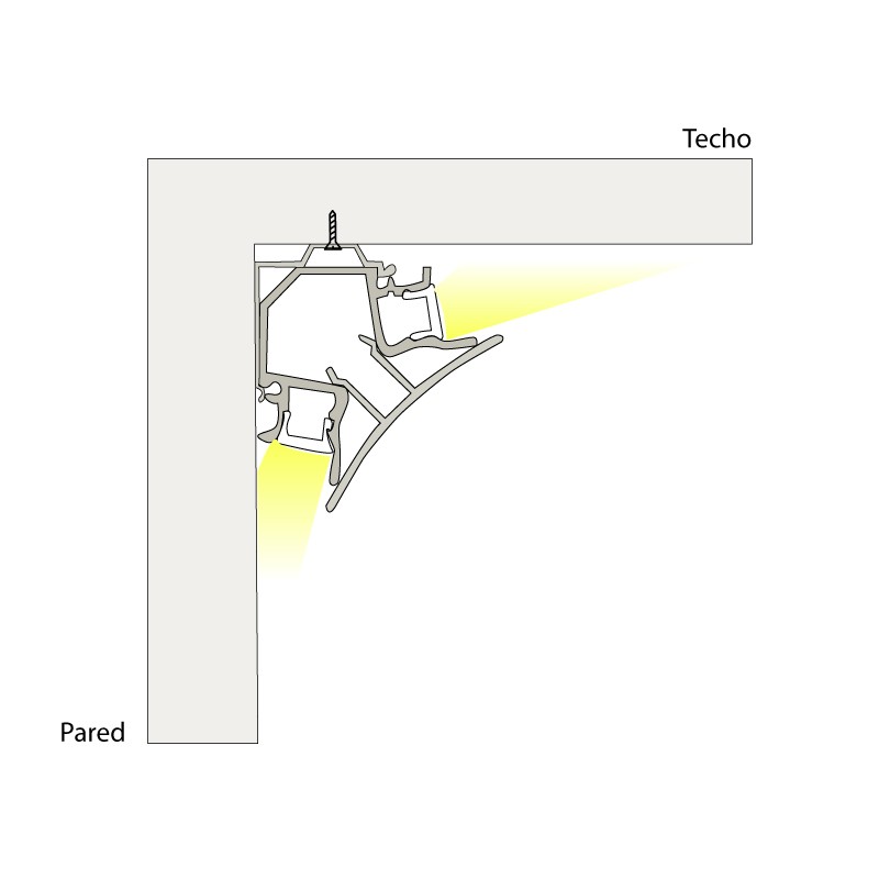 Aluminium corner profile - Double LED strip - 38.7x39mm - 2 meters