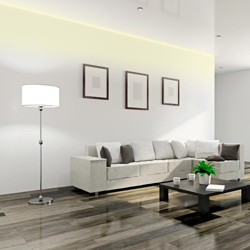 LED strip profile integration / trimless - One fin - 14x35mm - With diffuser - 2 meters