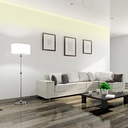 LED strip profile integration / trimless - One fin - 14x35mm - With diffuser - 2 meters