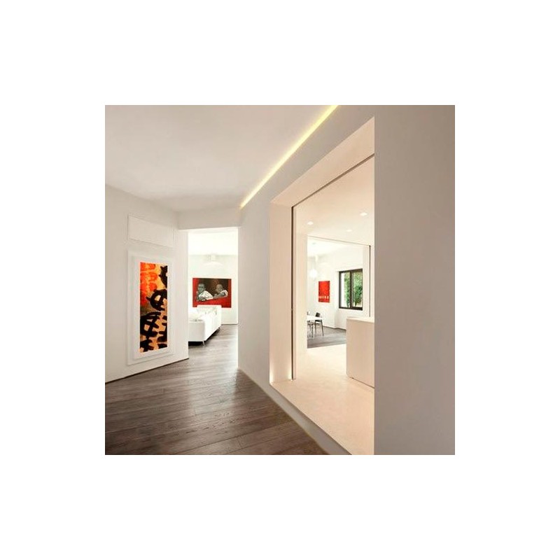 LED strip profile integration / trimless - One fin - 14x35mm - With diffuser - 2 meters