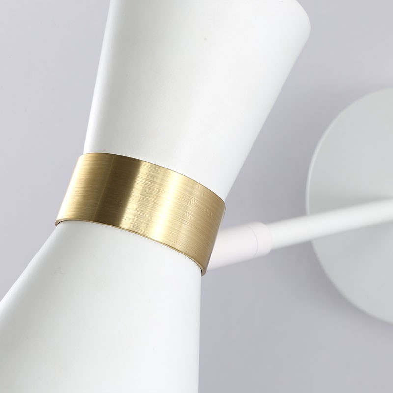 White and gold Nordic style interior wall lamp "Melissa" 29x25cm