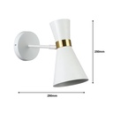 White and gold Nordic style interior wall lamp "Melissa" 29x25cm