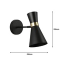 White and gold Nordic style interior wall lamp "Melissa" 29x25cm