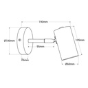 Ben" adjustable interior wall light with cable and plug - E27