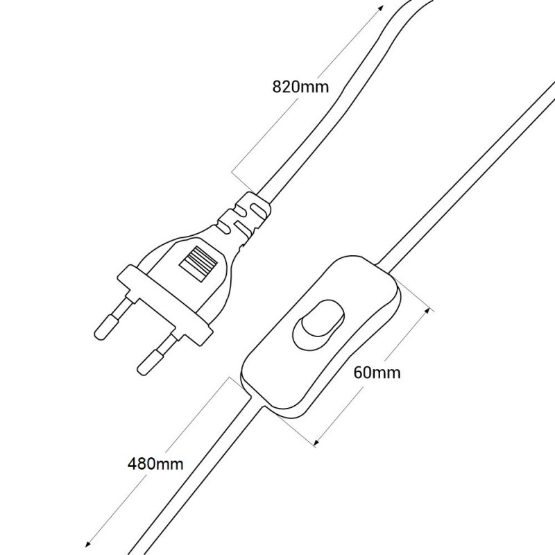 Ben" adjustable interior wall light with cable and plug - E27