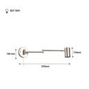 Extendable wall light with socket "Lisa" - E27 G45