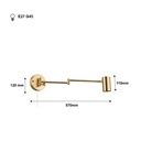 Extendable wall light with socket "Lisa" - E27 G45