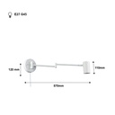 Extendable wall light with socket "Lisa" - E27 G45