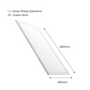 Recessed LED Panel 1200X600mm Slim 72W PHILIPS DRIVER UGR19 with mounting KIT