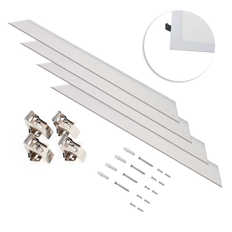 Slim recessed LED panel 120X30 cm - Driver Philips - 44W - UGR19 - With mounting KIT