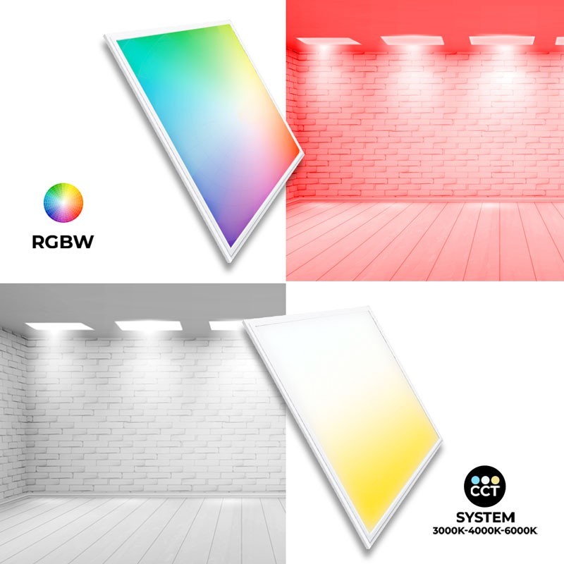WIFI SMART RGB / RGBW + CCT recessed LED panel - 60x60 cm - 40W - With mounting kit