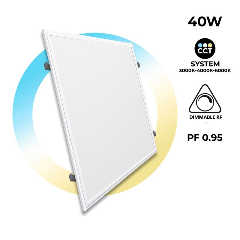 LED panel slim CCT recessed 60x60 cm - 40W - with mounting KIT