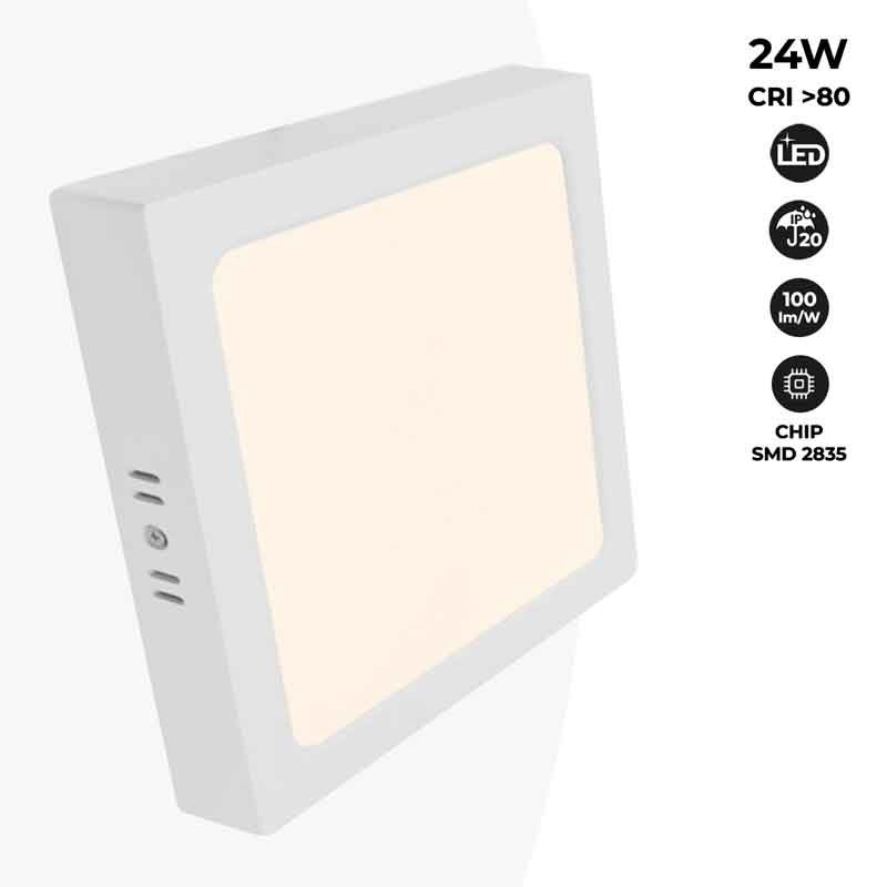 Square LED Surface Mounted Ceiling Lamp 24W High Efficiency