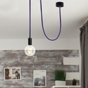 Round cotton coated power cable Violet