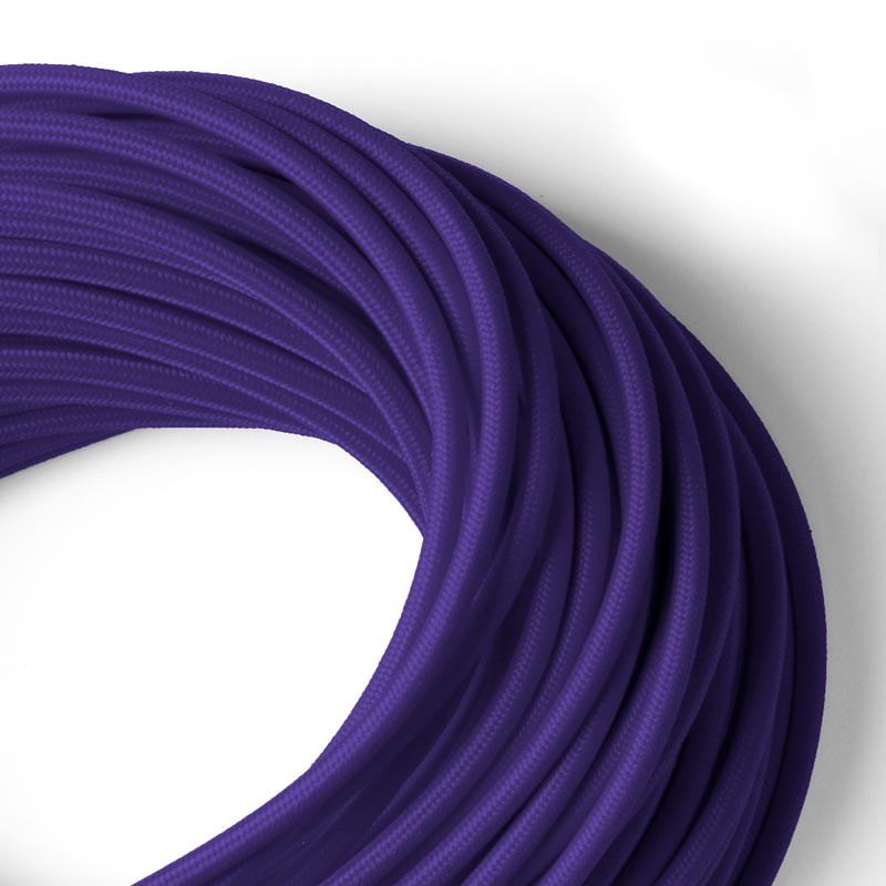 Round cotton coated power cable Violet