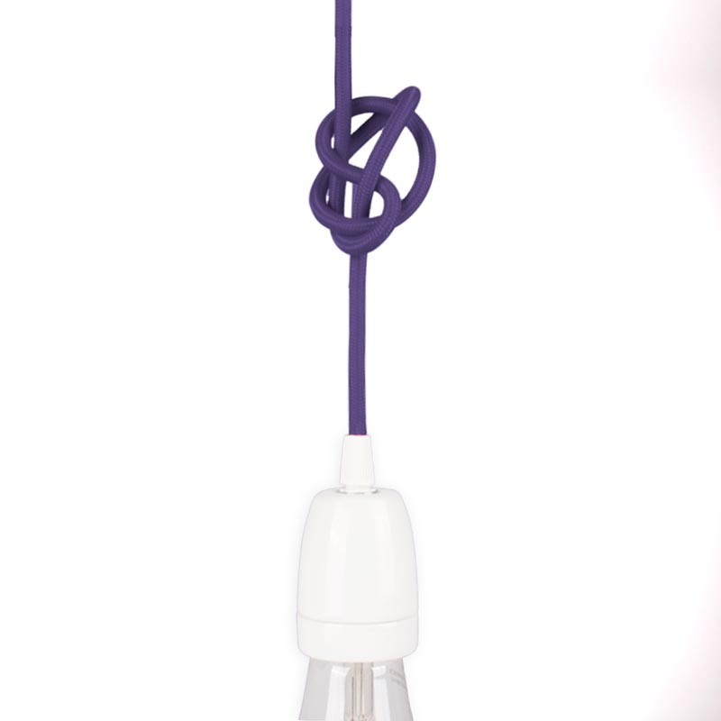 Round cotton coated power cable Violet