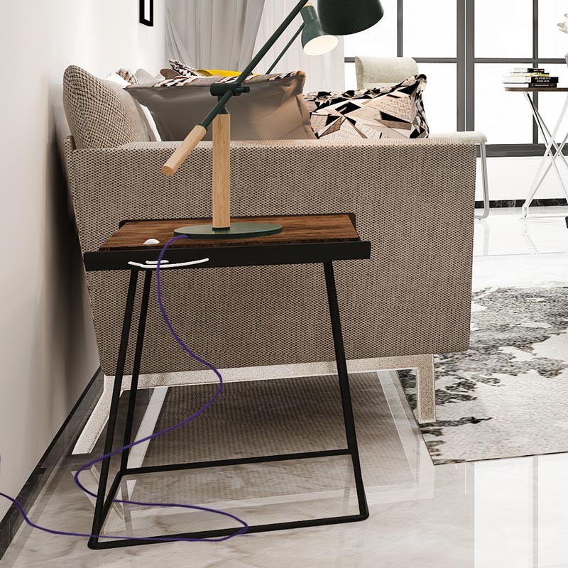 Round cotton coated power cable Violet