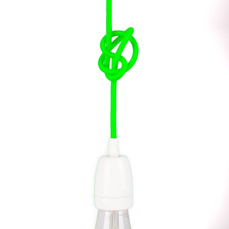 Citrus Green cotton coated round electrical cable