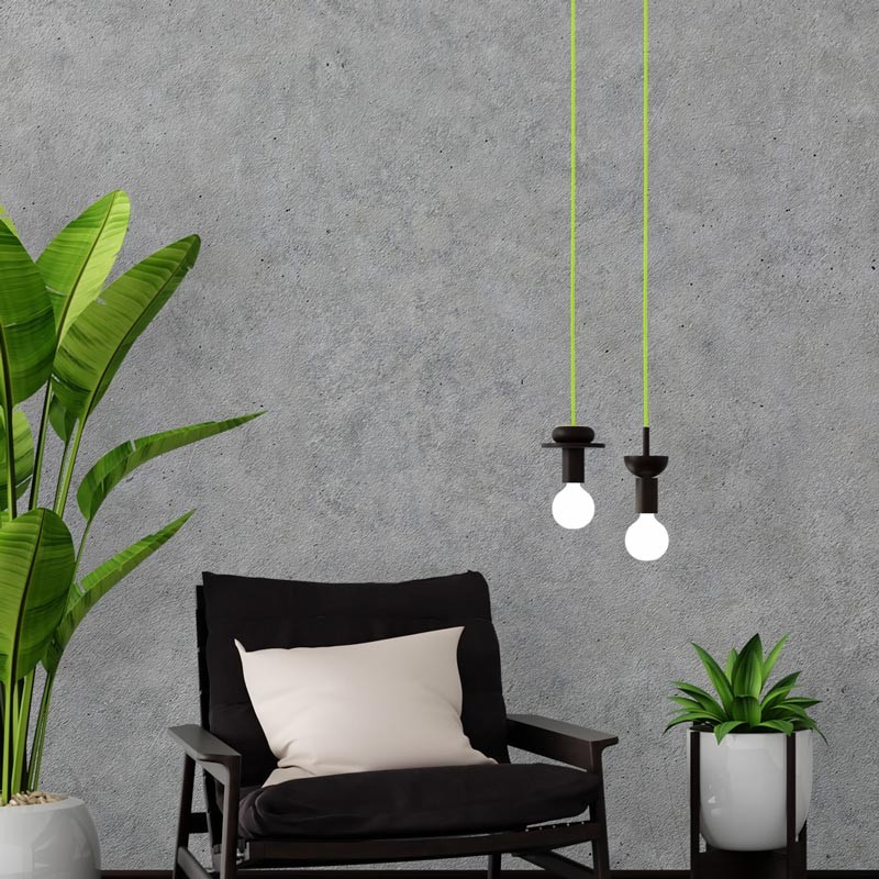 Citrus Green cotton coated round electrical cable