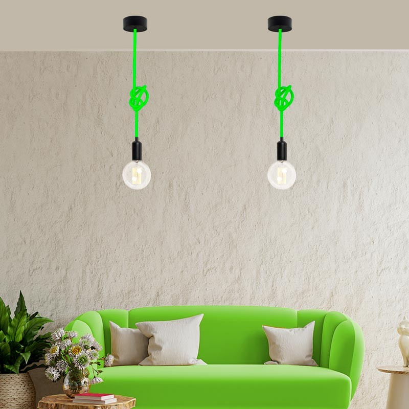 Citrus Green cotton coated round electrical cable