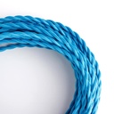 Braided Cable Covered in Silk Effect Fabric Blue Color