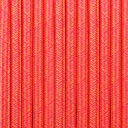 Round electric cable covered in silk effect fabric in pink and yellow colors