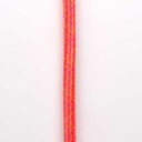 Round electric cable covered in silk effect fabric in pink and yellow colors