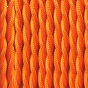 Braided Cable Coated in Silk Effect Fabric Orange Color